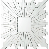 Coaster Furniture 901785 Square Sunburst Wall Mirror Silver